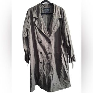 Forever 21+ Green Double Breasted Trench Coat 3X